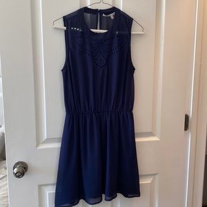 Adorable navy dress with front detail